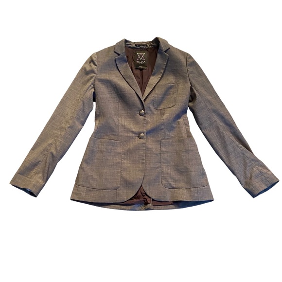 Aritzia Exeter boyfriend blazer in grey lined featured cuffs size 4 - Picture 5 of 10